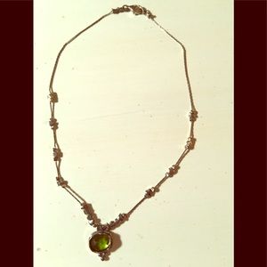 SILPADA STERLING SILVER GREEN PENDANT NECKLACE